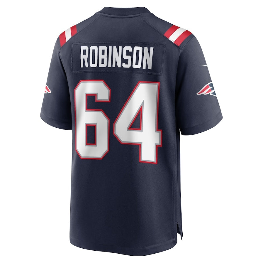 NE.Patriots #64 Layden Robinson Player Navy Game Stitched American Football Jerseys football jersey product view 1