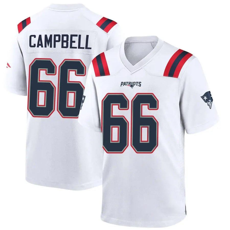 NE.Patriots #66 Will Campbell Player White Home Game Football Jerseys football jersey product view 1