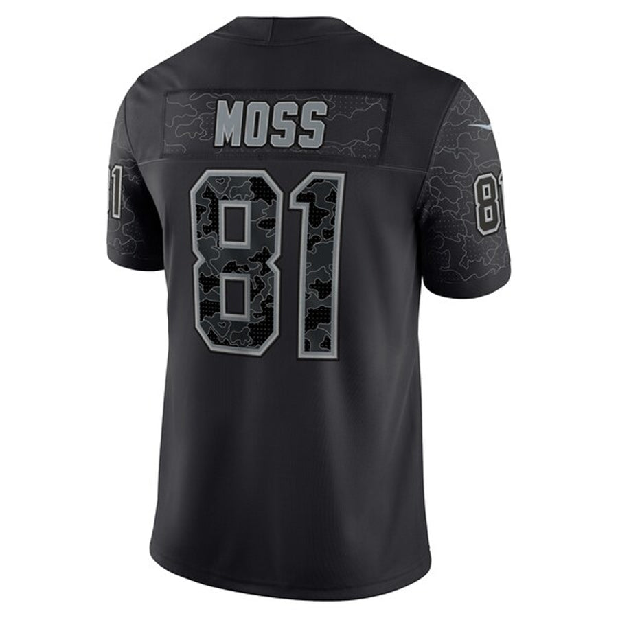 NE.Patriots #81 Randy Moss Player Black RFLCTV Limited Football Jerseys football jersey product view 1