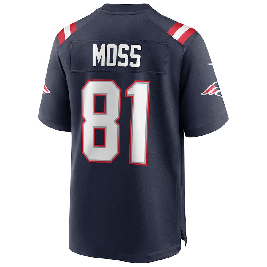 NE.Patriots #81 Randy Moss Player Navy Home Game Football Jerseys football jersey product view 1