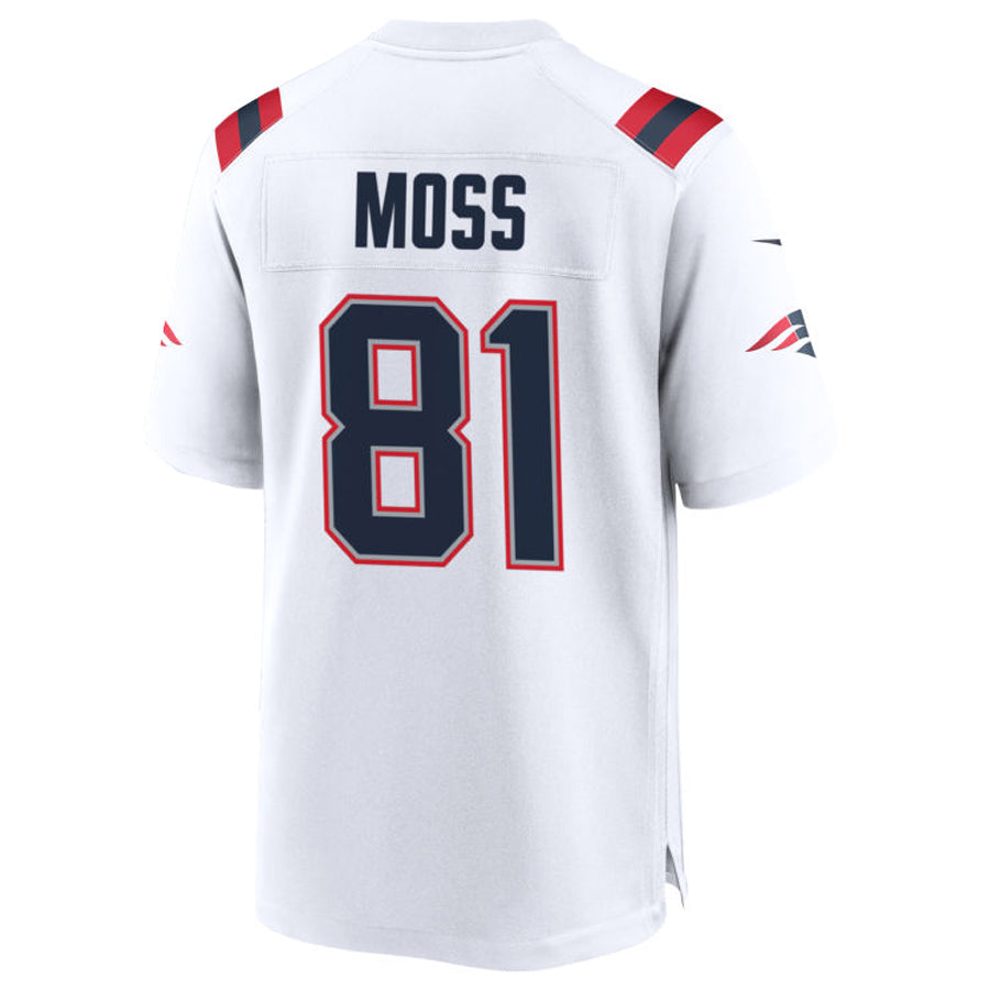 NE.Patriots #81 Randy Moss Player White Home Game Football Jerseys football jersey product view 1