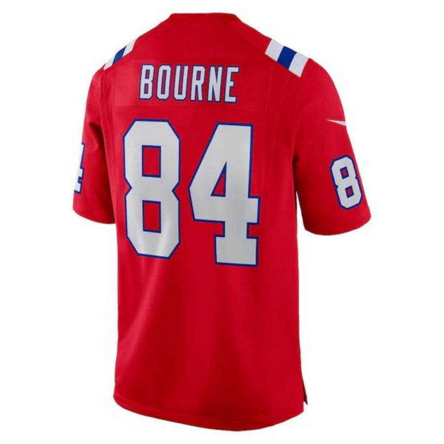 #84 Kendrick Bourne Player NE.Patriots Red Game Football Jerseys football jersey product view 1