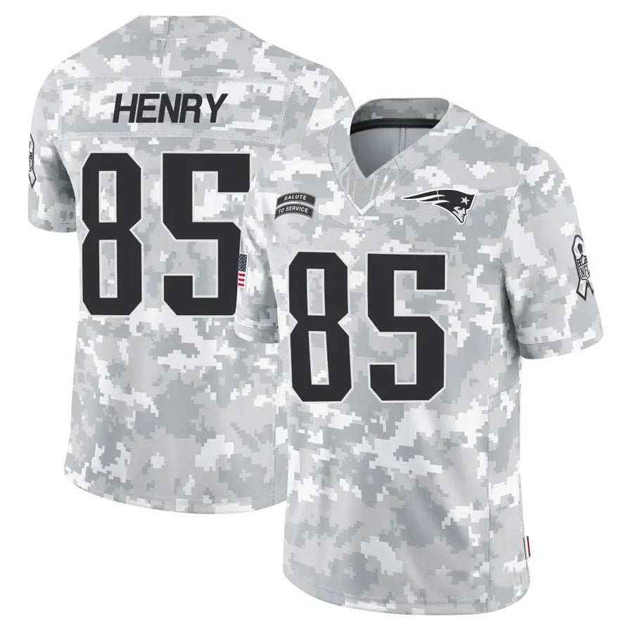 NE.Patriots #85 Hunter Henry Player Arctic Camo Salute to Service Limited Foothball Jerseys football jersey product view 1