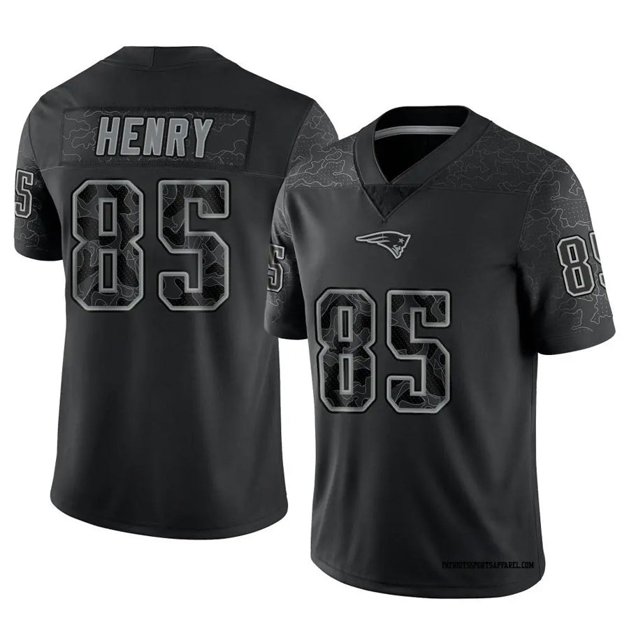 NE.Patriots #85 Hunter Henry Player Black REFLECTIVE Limited Football Jerseys football jersey product view 1