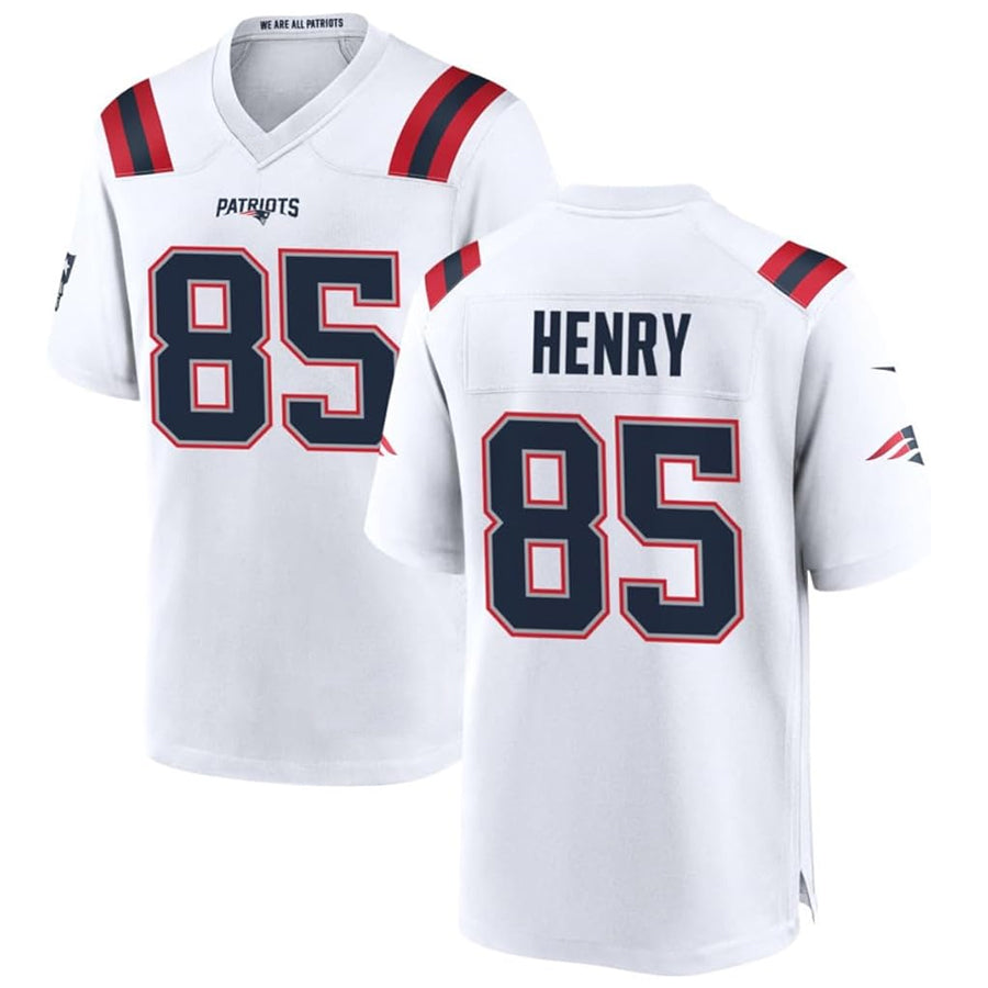 NE.Patriots #85 Hunter Henry Player White Home Game Foothball Jerseys football jersey product view 1