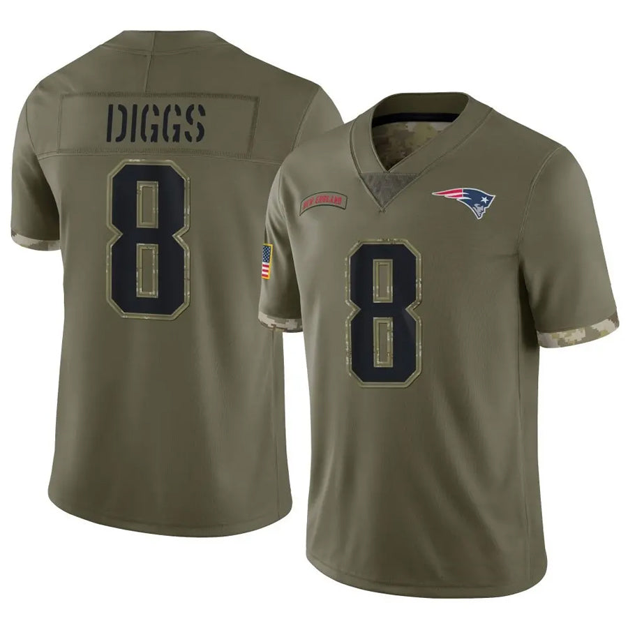 NE.Patriots #8 Stefon Diggs Player Olive Salute To Service Limited Foothball Jerseys football jersey product view 1