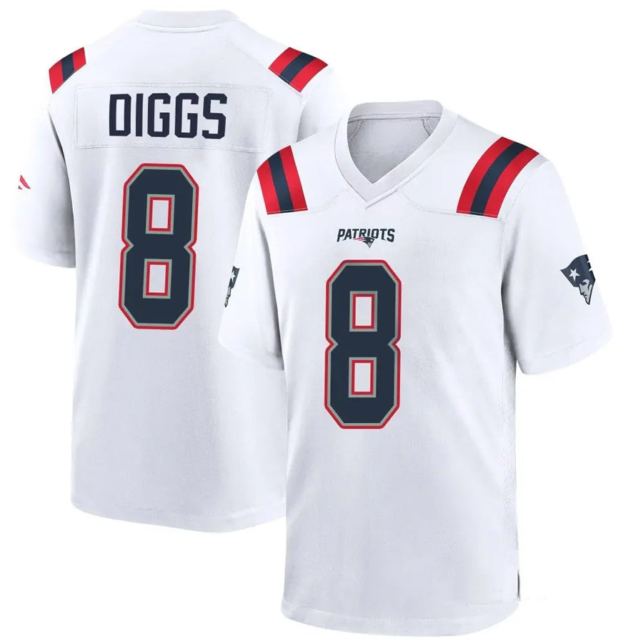 NE.Patriots #8 Stefon Diggs Player White Home Game Football Jerseys football jersey product view 1