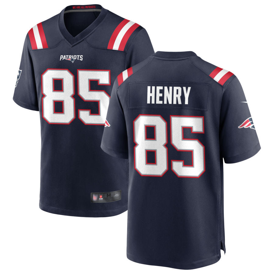 NE.Patriots Game Home Football Jerseys - Navy - #85 Hunter Henry Player football jersey product view 1