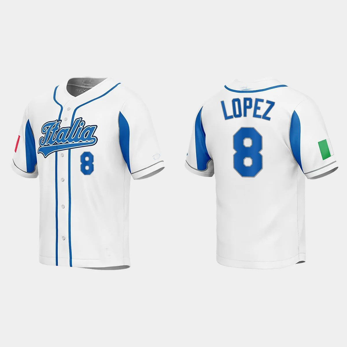 #8 NICKY LOPEZ ITALY BASEBALL 2023 WORLD BASEBALL CLASSIC JERSEY ¨C WHITE Stitches Baseball Jerseys baseball jersey product view 1