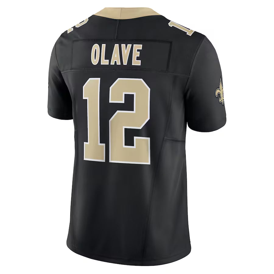 NO.Saints #12 Chris Olave Player Black Alternate Vapor F.U.S.E. Limited Football Jerseys football jersey product view 1