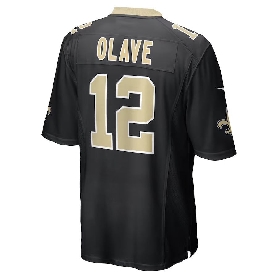 NO.Saints #12 Chris Olave Player Black Home Game Football Jerseys football jersey product view 1