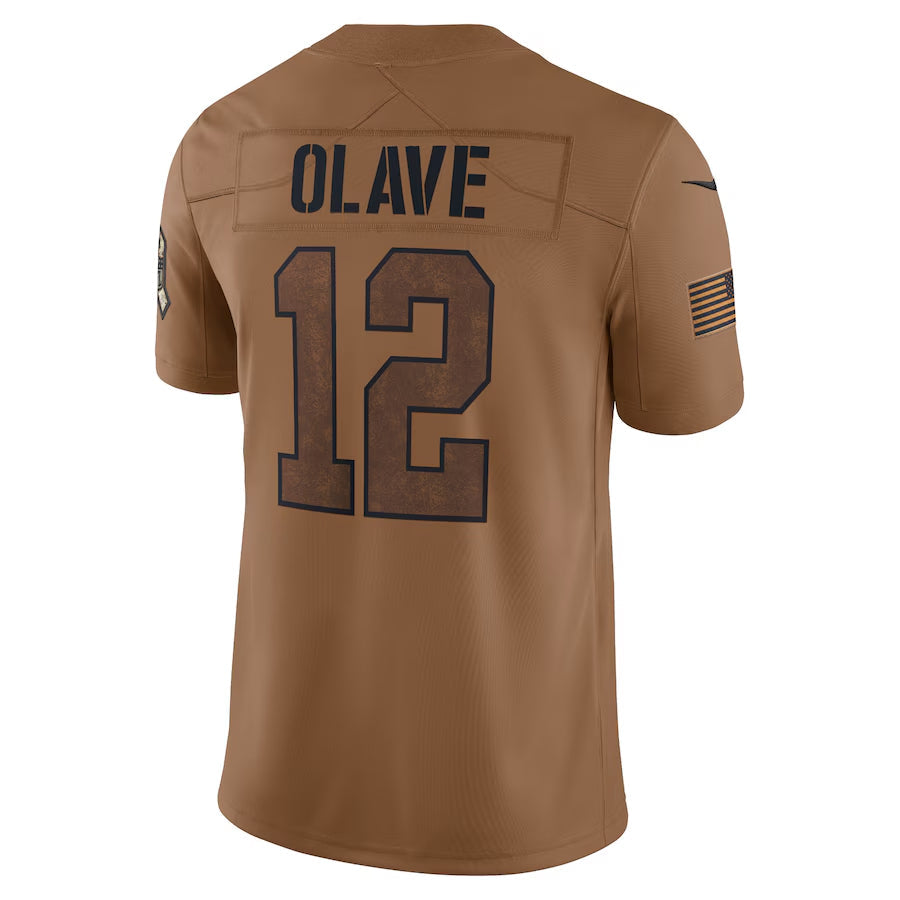 NO.Saints #12 Chris Olave Player Brown Salute To Service Limited Football Jerseys football jersey product view 1