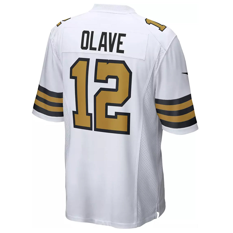 NO.Saints #12 Chris Olave Player White Alternate Game Football Jerseys football jersey product view 1