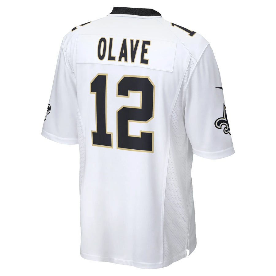 NO.Saints #12 Chris Olave Player White Home Game Football Jerseys football jersey product view 1