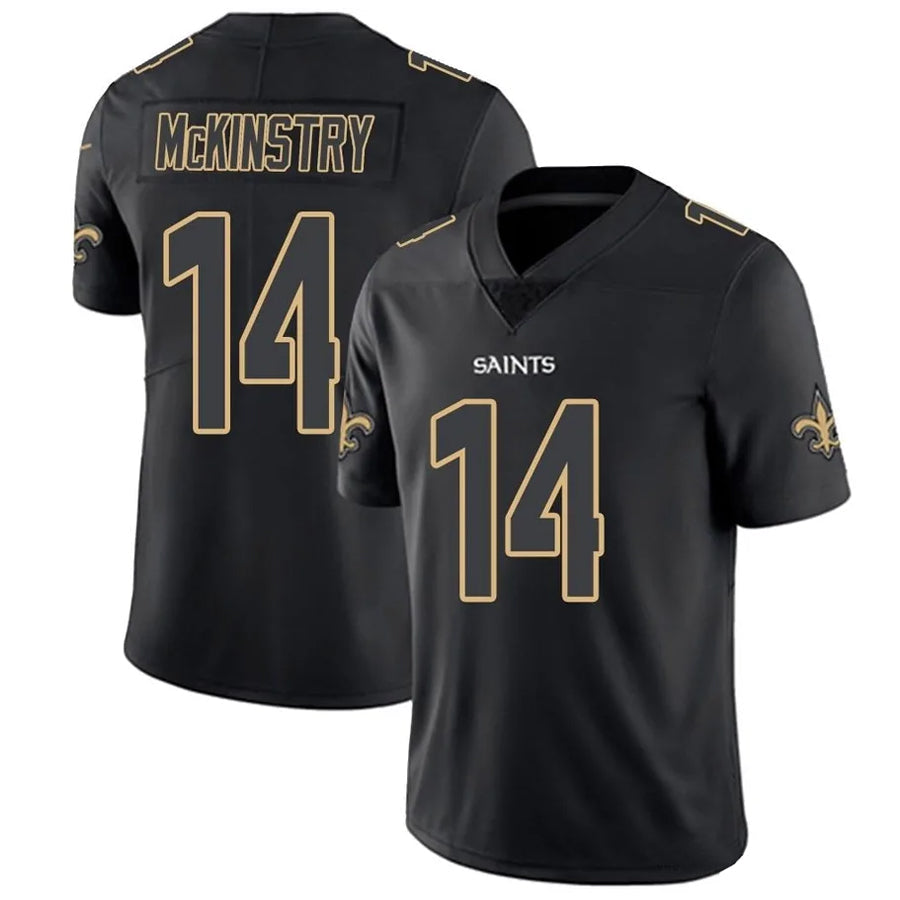 NO.Saints #14 Ga'Quincy McKinstry Player Limited Black Impact Football Jerseys football jersey product view 1