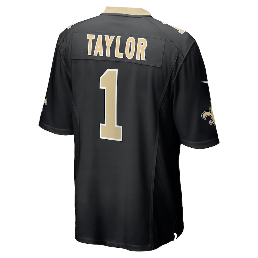 NO.Saints #1 Alontae Taylor Player Black Home Game Football Jerseys football jersey product view 1