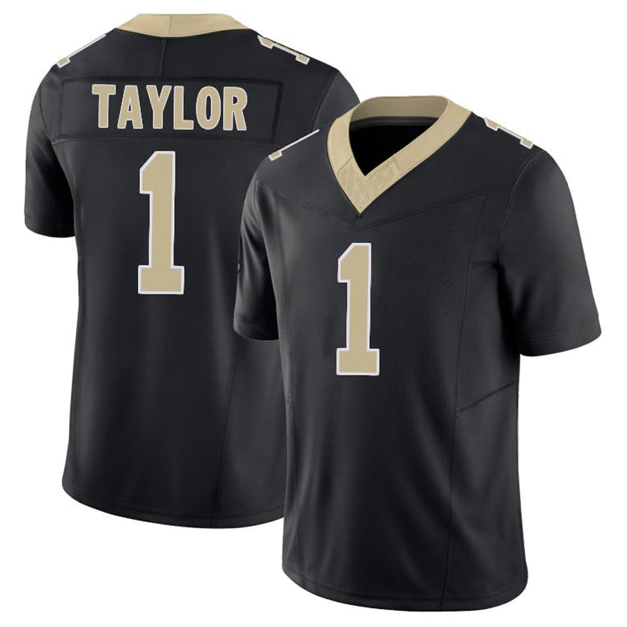 NO.Saints #1 Alontae Taylor Player Black Vapor F.U.S.E. Limited Football Jerseys football jersey product view 1