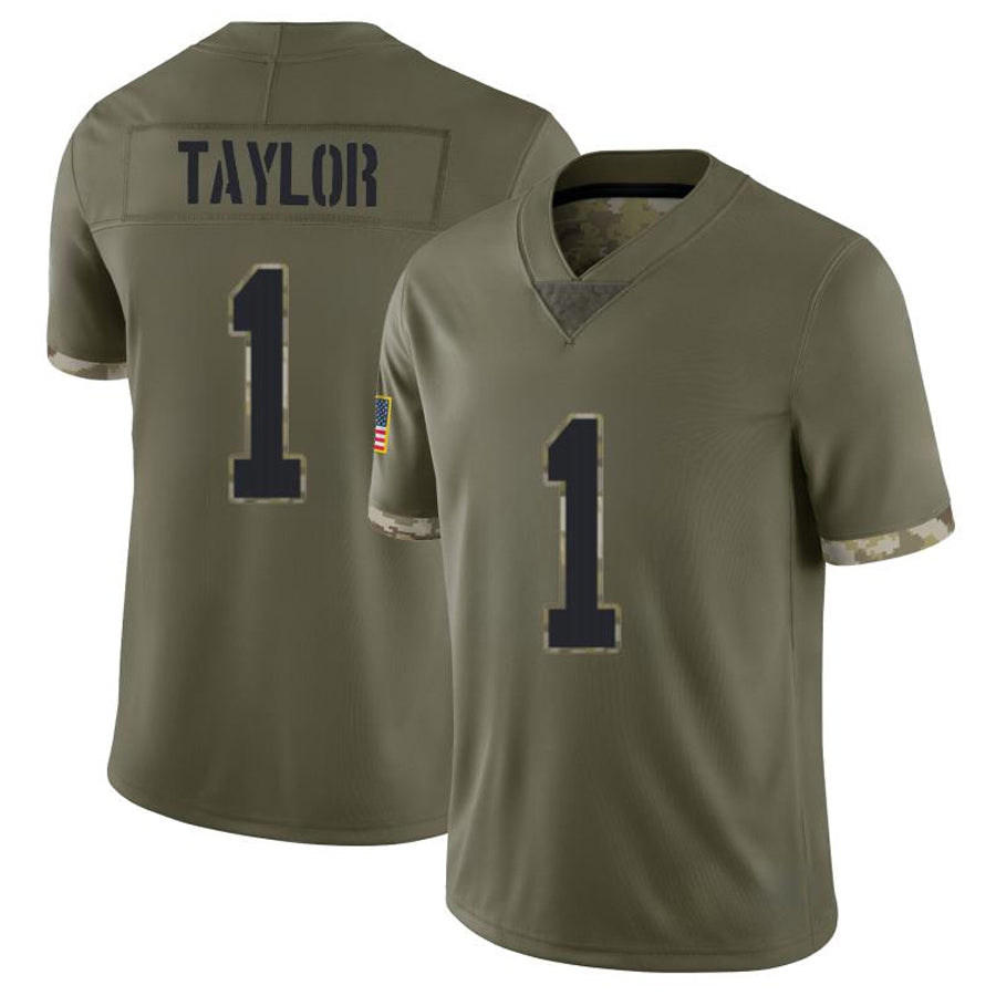 NO.Saints #1 Alontae Taylor Player Salute To Service Olive Football Jerseys football jersey product view 1