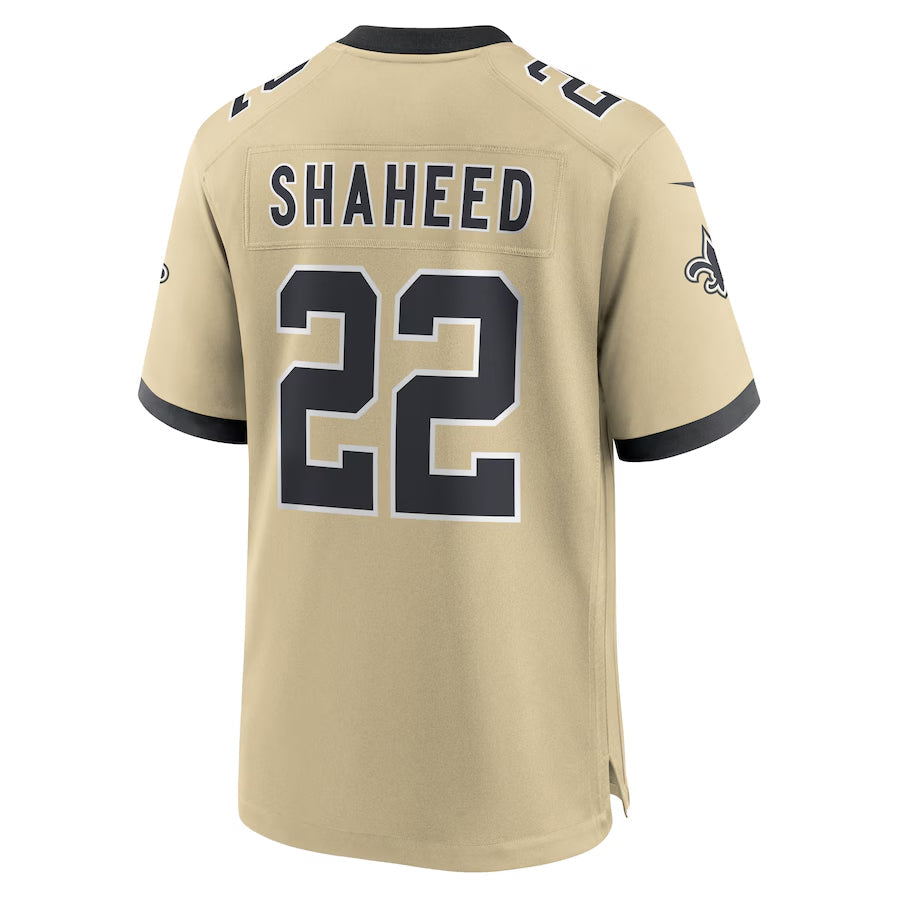 NO.Saints #22 Rashid Shaheed Player Gold Alternate Game Football Jerseys football jersey product view 1
