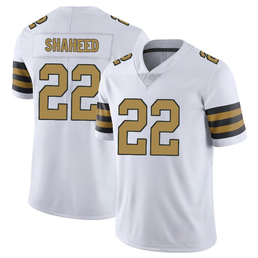 NO.Saints #22 Rashid Shaheed Player Limited White Color Rush Football Jerseys football jersey product view 1