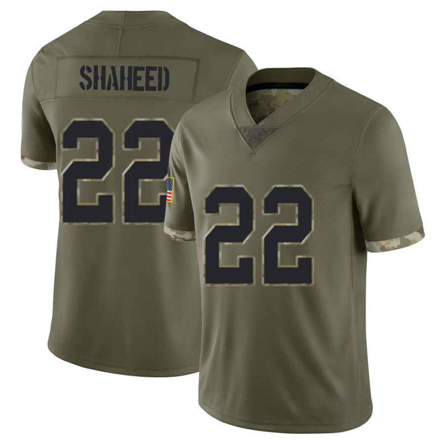 NO.Saints #22 Rashid Shaheed Player Salute To Service Olive Football Jerseys football jersey product view 1