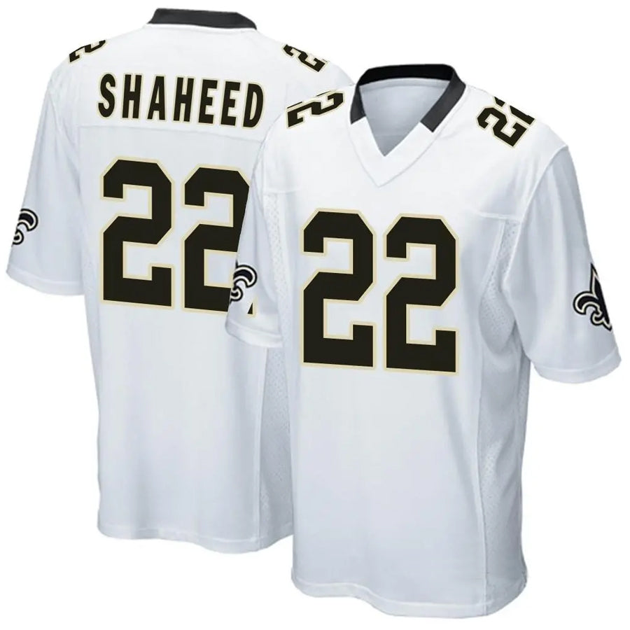 NO.Saints #22 Rashid Shaheed Player White Home Game Football Jerseys football jersey product view 1