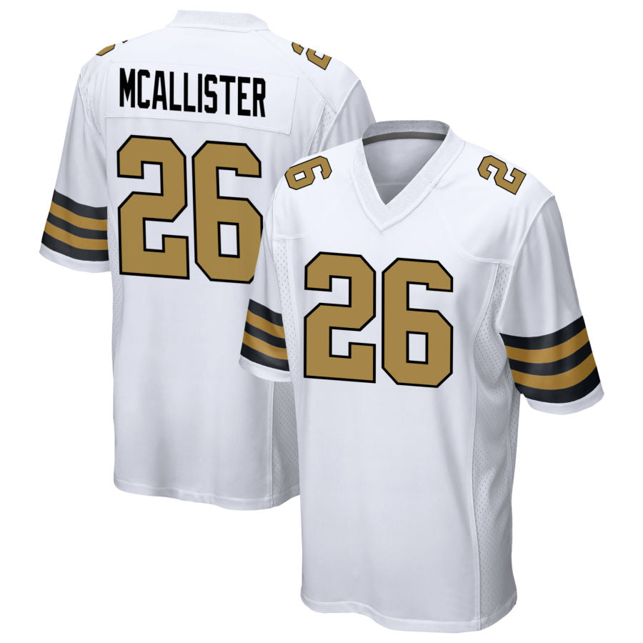 NO.Saints #26 Deuce McAllister Player White Alternate Game Football Jerseys football jersey product view 1