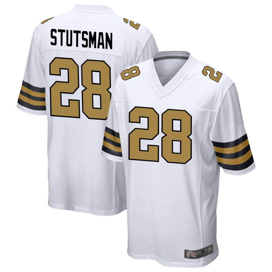 NO.Saints #28 Danny Stutsman Player White Alternate Game Football Jerseys football jersey product view 1