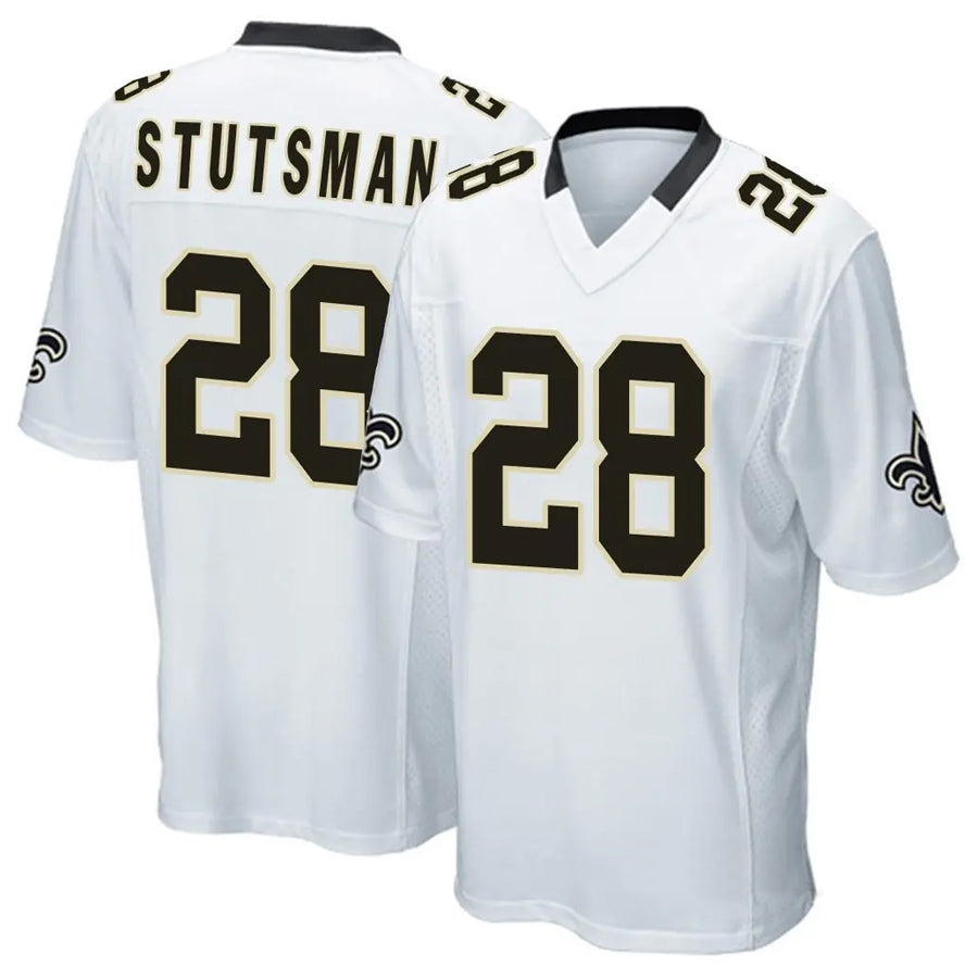 NO.Saints #28 Danny Stutsman Player White Home Game Football Jerseys football jersey product view 1