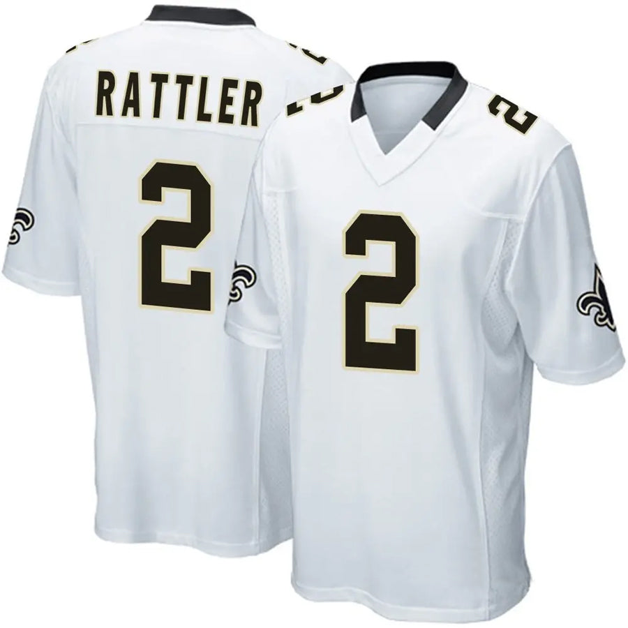 NO.Saints #2 Spencer Rattler Player White Home Game Football Jerseys football jersey product view 1