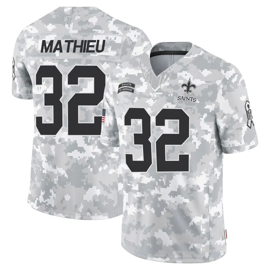 NO.Saints #32 Tyrann Mathieu Player Arctic Camo Salute to Service Limited Football Jerseys football jersey product view 1