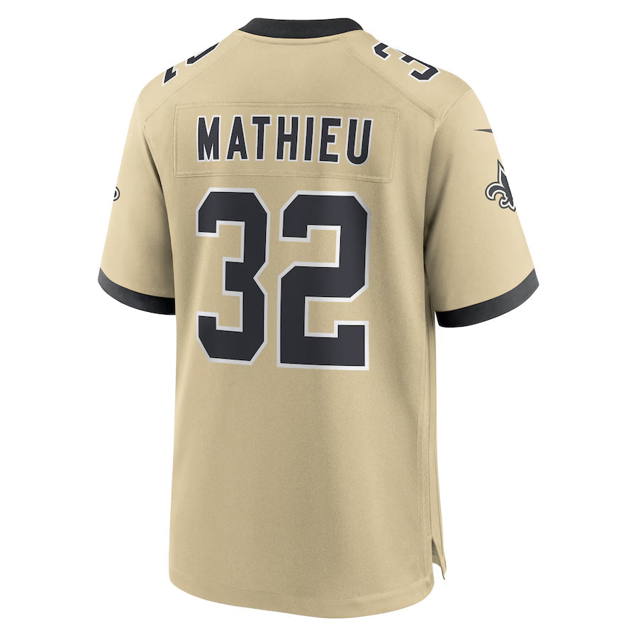 NO.Saints #32 Tyrann Mathieu Player Gold Alternate Game Football Jerseys football jersey product view 1