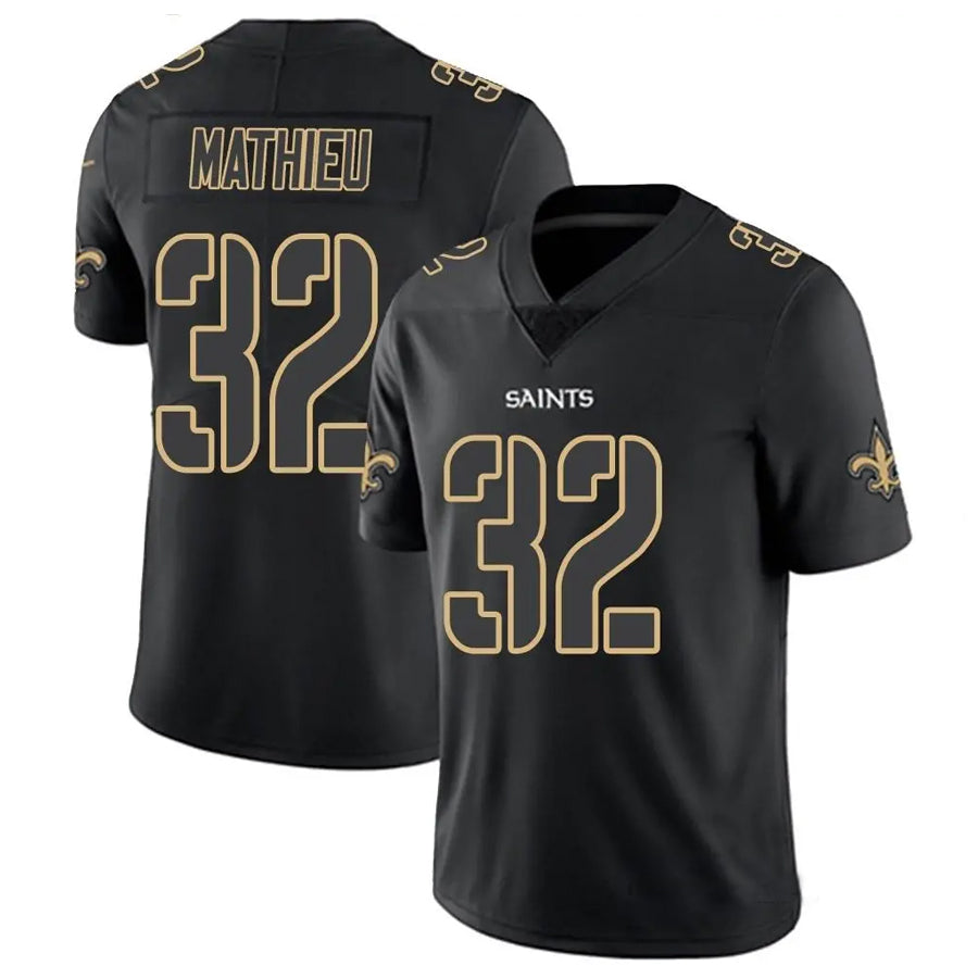 NO.Saints #32 Tyrann Mathieu Player Limited Black Impact Football Jerseys football jersey product view 1