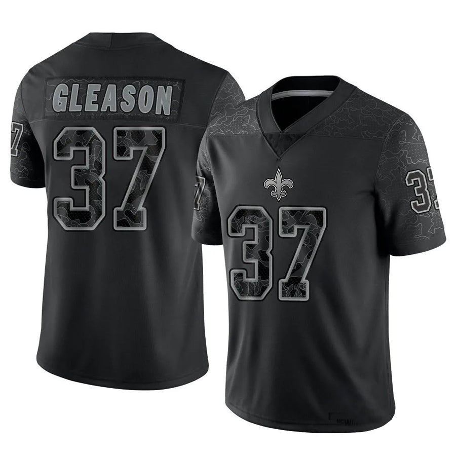 NO.Saints #37 Steve Gleason Player Black RFLCTV Limited Football Jerseys football jersey product view 1