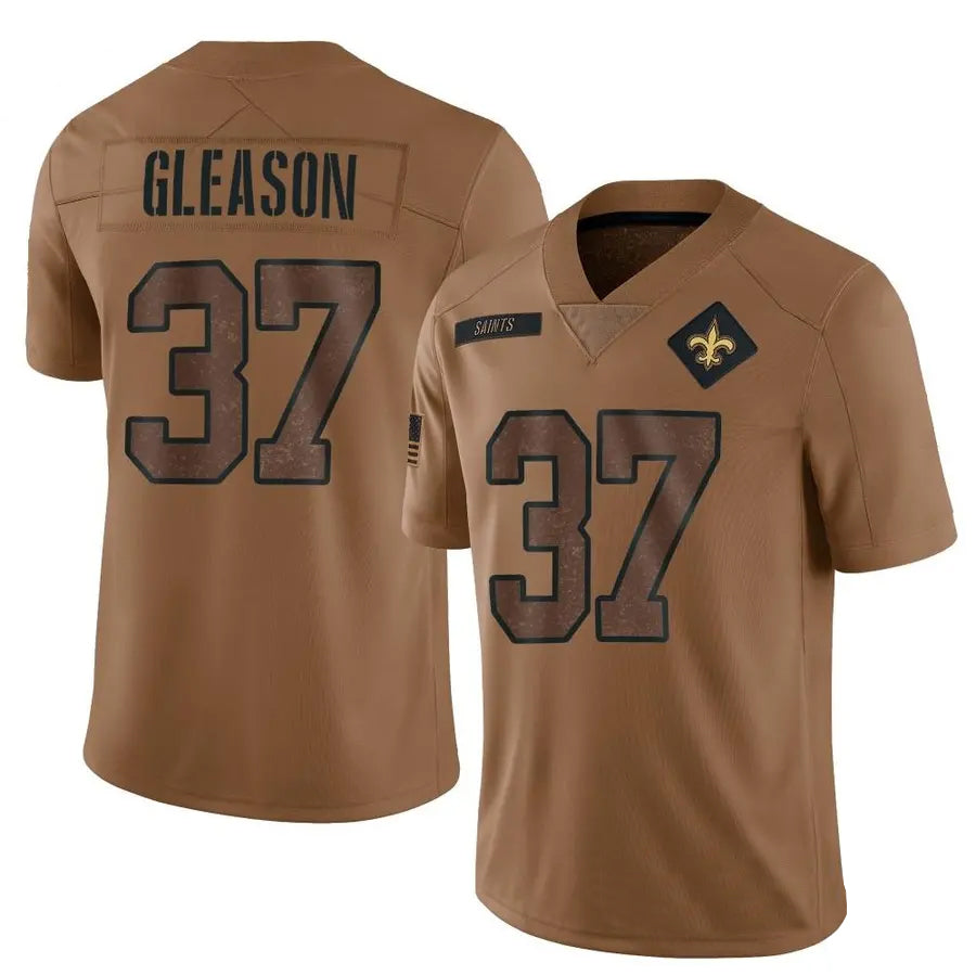 NO.Saints #37 Steve Gleason Player Brown Salute To Service Limited Football Jerseys football jersey product view 1