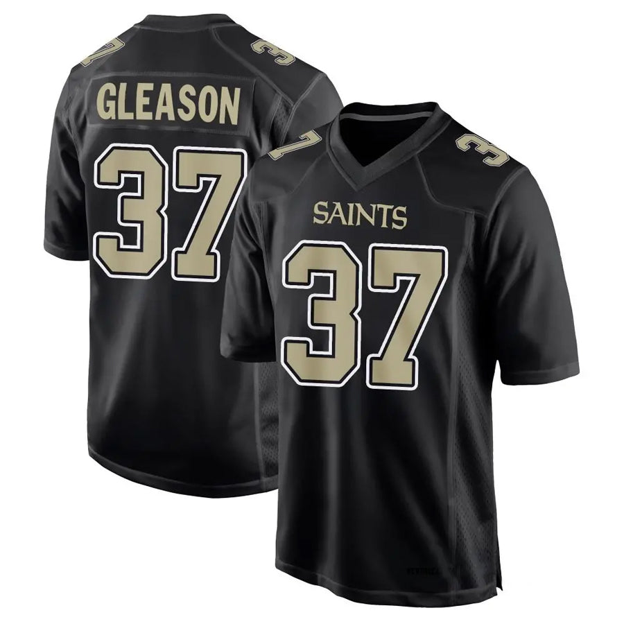 NO.Saints #37 Steve Gleason Player Carbon Black Fashion Game Football Jerseys football jersey product view 1