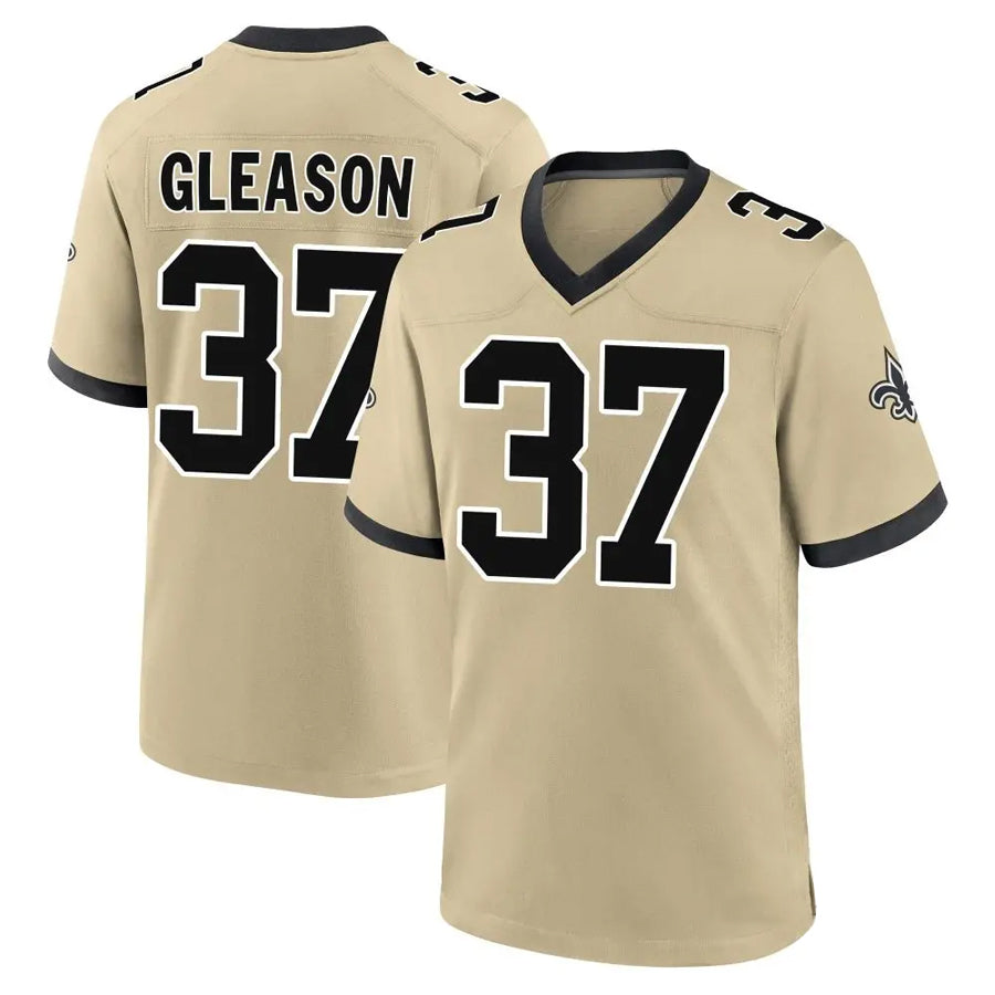 NO.Saints #37 Steve Gleason Player Gold Alternate Game Football Jerseys football jersey product view 1