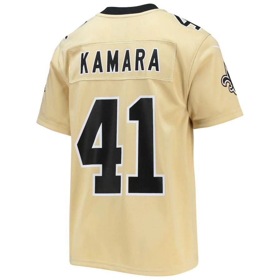 NO.Saints #41 Alvin Kamara Gold Inverted Team Player Game Football Jerseys football jersey product view 1