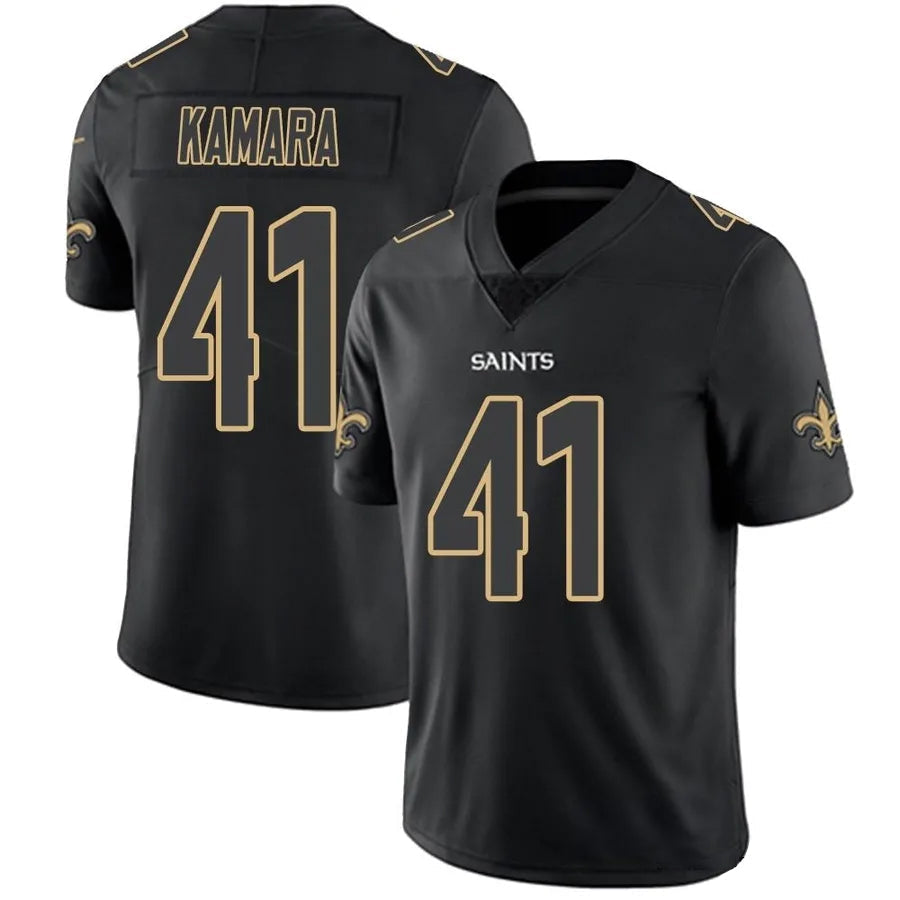 NO.Saints #41 Alvin Kamara Player Limited Black Impact Football Jerseys football jersey product view 1
