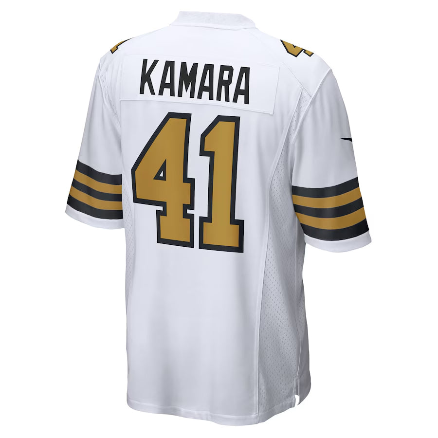 NO.Saints #41 Alvin Kamara Player White Alternate Game Football Jerseys football jersey product view 1