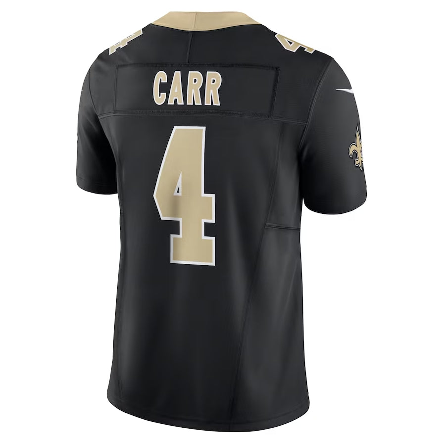 NO.Saints #4 Derek Carr Player Black Vapor F.U.S.E. Limited Stitched American Football Jersey football jersey product view 1