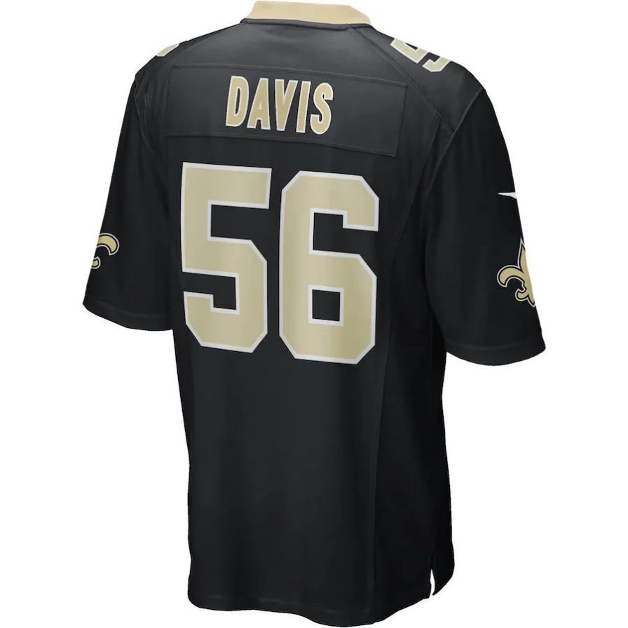 #56 Demario Davis Player NO.Saints Black Game Football Jerseys football jersey product view 1