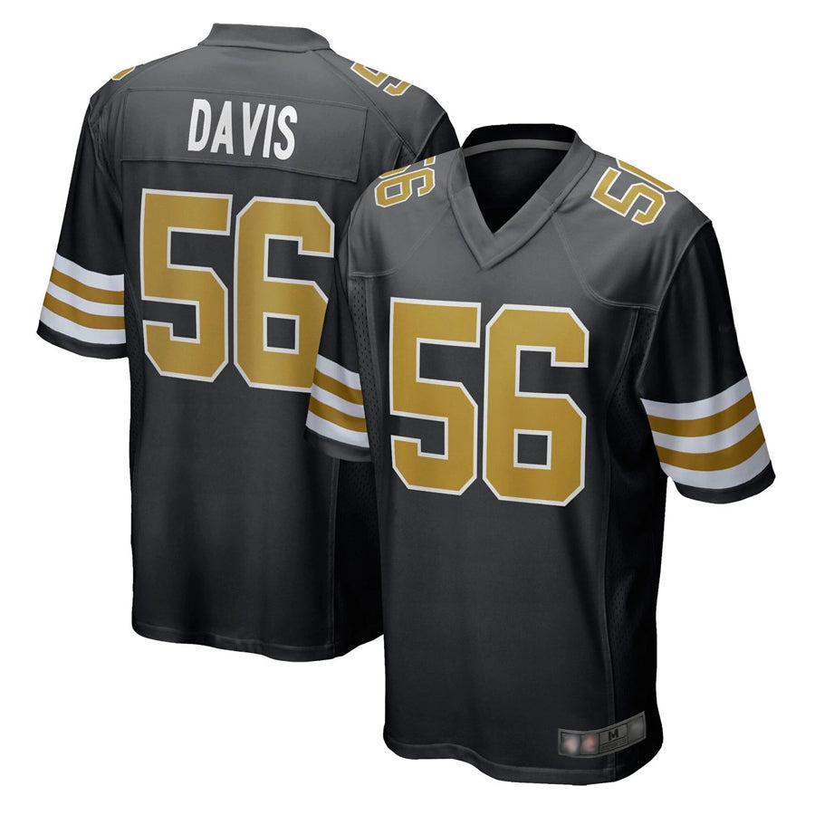 NO.Saints #56 Demario Davis Player Black Alternate Game Football Jerseys football jersey product view 1