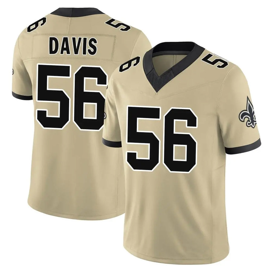 NO.Saints #56 Demario Davis Player Black Impact Vapor F.U.S.E. Limited Football Jerseys football jersey product view 1