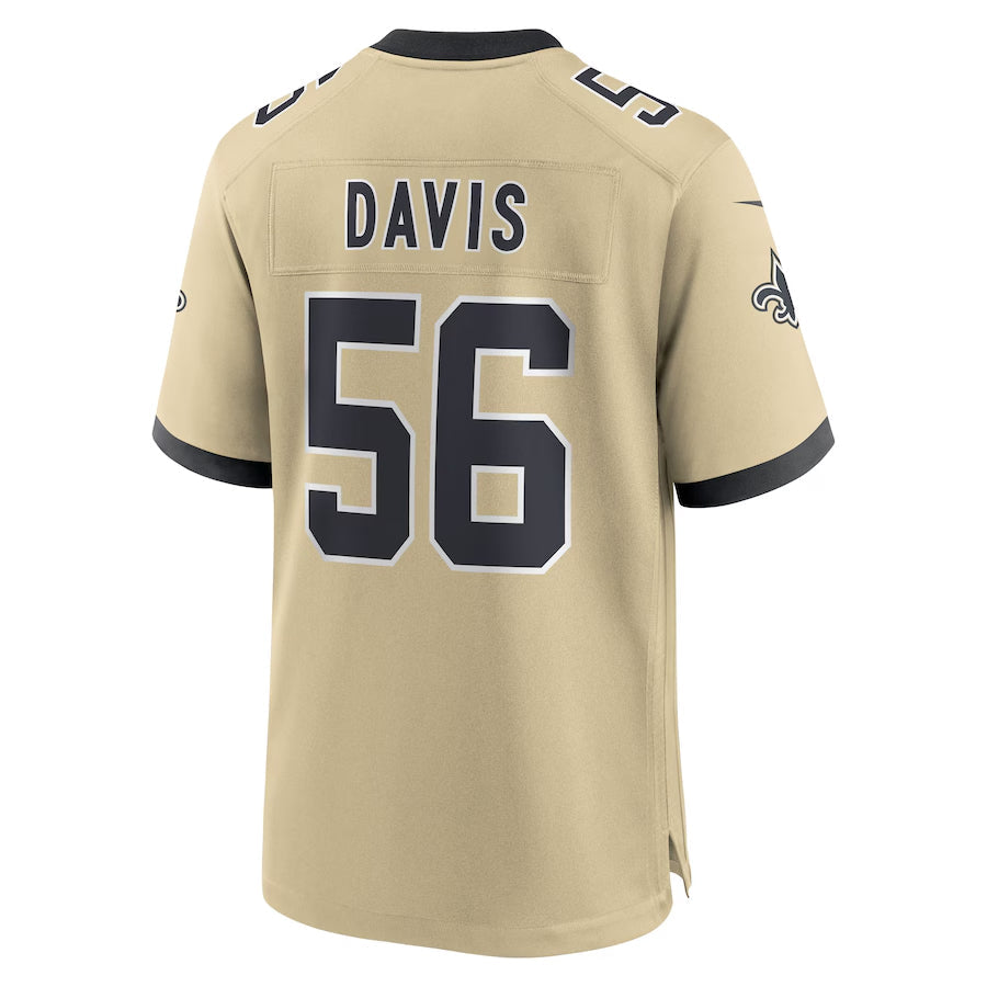 NO.Saints #56 Demario Davis Player Gold Alternate Game Football Jerseys football jersey product view 1