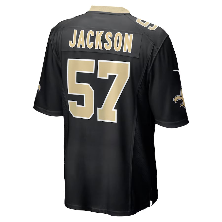 NO.Saints #57 Rickey Jackson Player Black Home Game Football Jerseys football jersey product view 1
