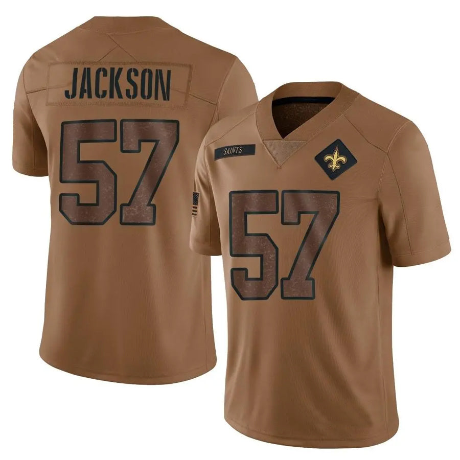 NO.Saints #57 Rickey Jackson Player Brown Salute To Service Limited Football Jerseys football jersey product view 1