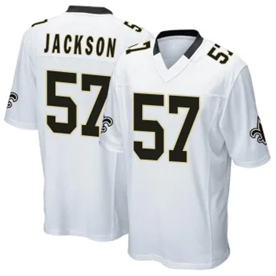 NO.Saints #57 Rickey Jackson White Home Game Football Jerseys football jersey product view 1