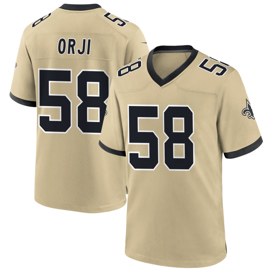 NO.Saints #58 Anfernee Orji Player Gold Alternate Game Football Jerseys football jersey product view 1