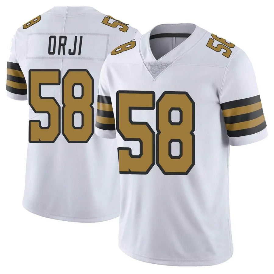 NO.Saints #58 Anfernee Orji Player White Alternate Vapor Limited Football Jerseys football jersey product view 1
